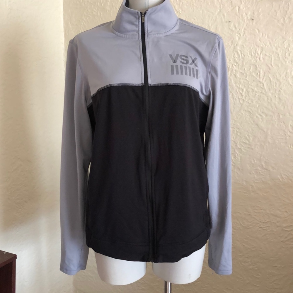 Victoria’s Secret VSX Black Gray Activewear Full Zip Track Jacket